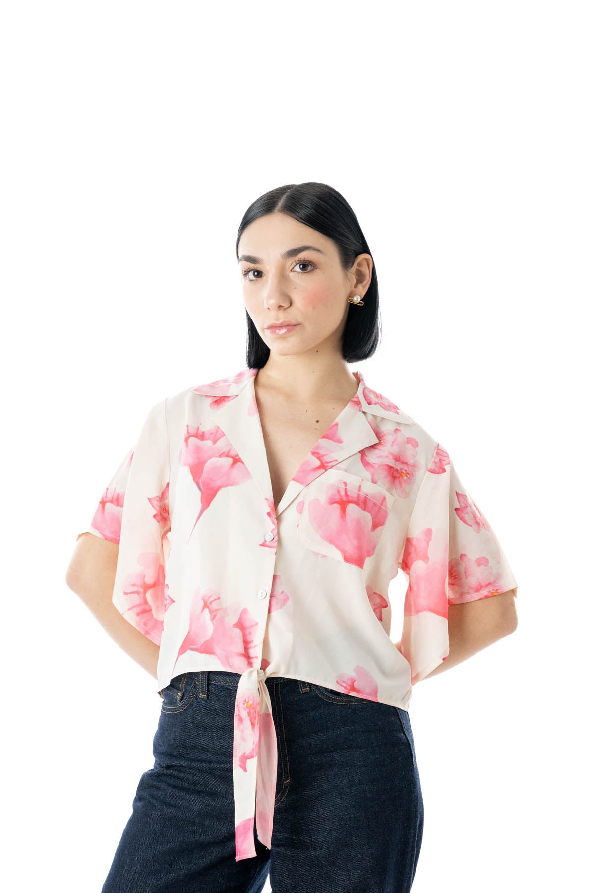 FSTCSP.7 (Printed Crop Shirt with Knot)